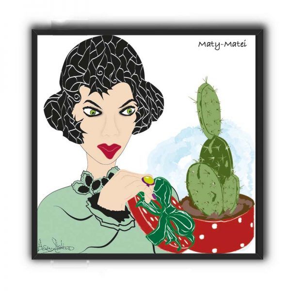 Mujer con cactus