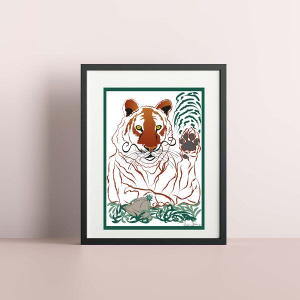 Tigre blanco saludando