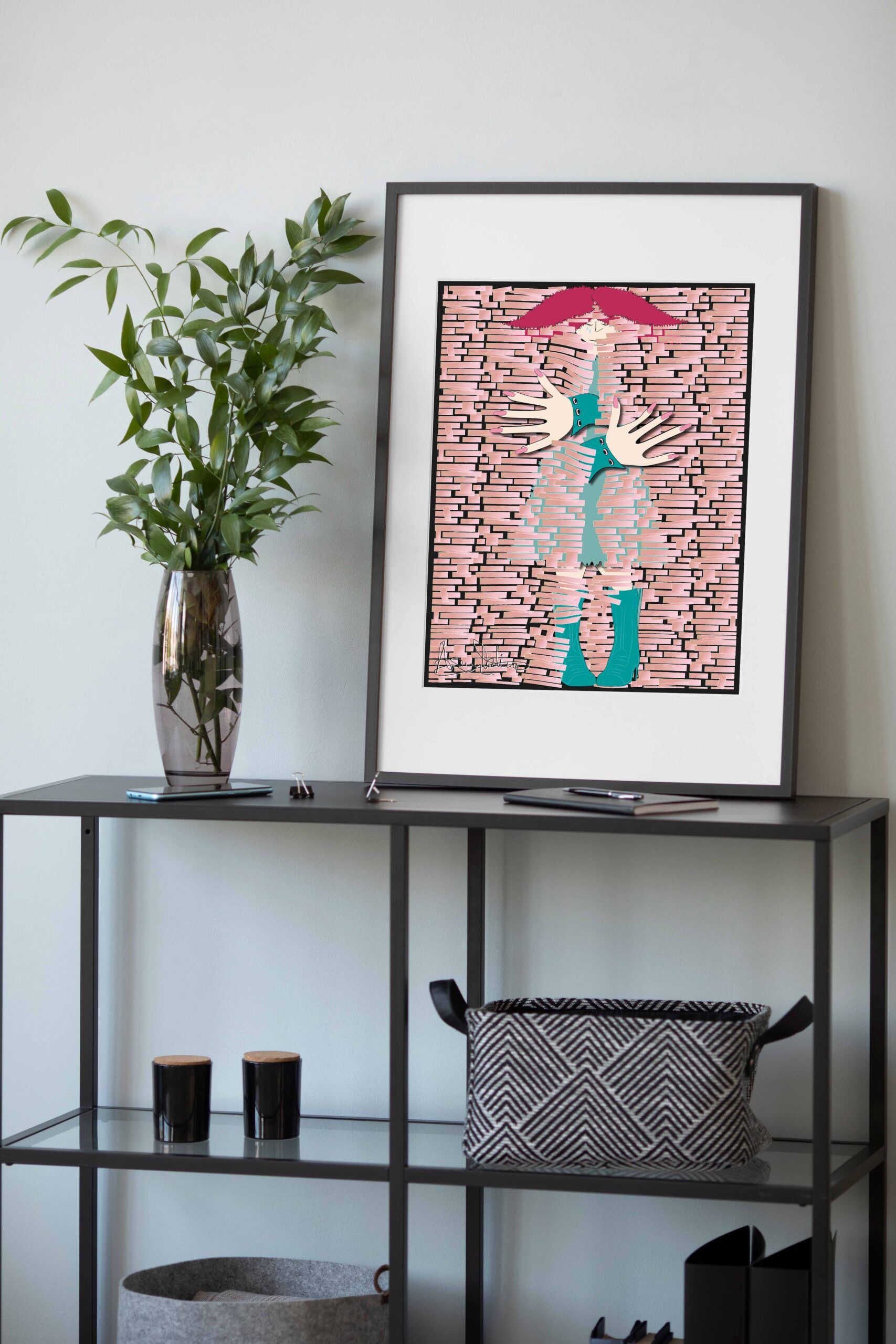 mujer rompiendo muro mujer rompiendo muro